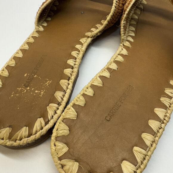 Carrie Forbes Vero Cuoio Raffia Women's‎ Flat Slide Sandals Sz 38 - Picture 5 of 7